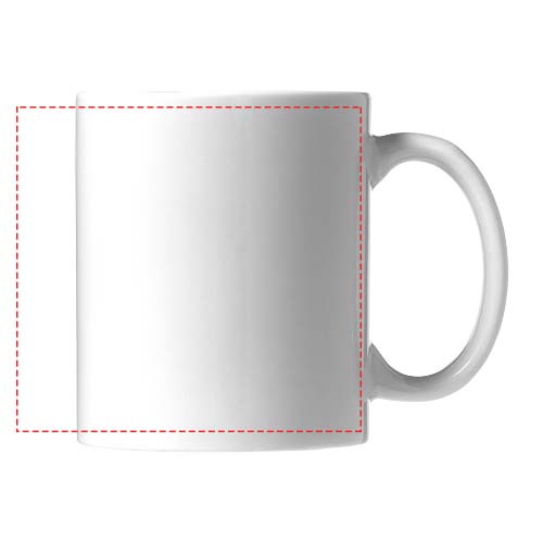 Pic 330 ml sublimeringsmugg i keramik: Logotypens placering – produktens framsida