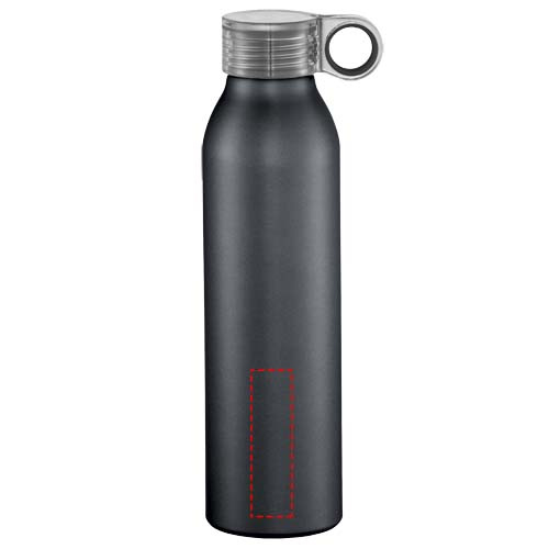 Grom vattenflaska i aluminium, 650 ml: Logotypens placering – produktens framsida