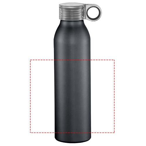 Grom vattenflaska i aluminium, 650 ml: Logotypens placering – runt produkten