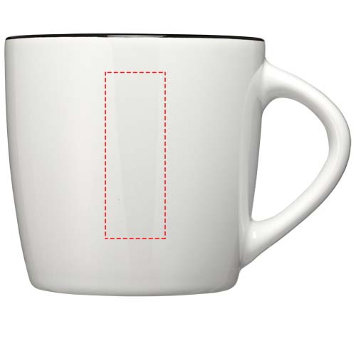 Aztec 340 ml keramikmugg: Logotypens placering – produktens framsida