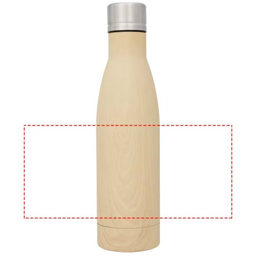 Vasa 500 ml kopparvakuumisolerad flaska med träutseende: Logotypens placering – runt produkten