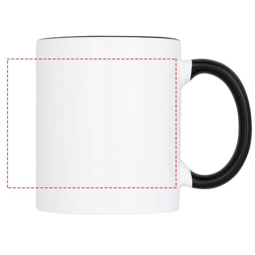 Pix 330 ml keramikas sublimācijas krūze ar krāsainu iekšpusi: Logotipa izvietojums – izstrādājuma priekšpuse