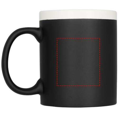 Chalk-write 330 ml keramikas krūze ar krīta tāfeles virsmu: Logotipa izvietojums – izstrādājuma aizmugure