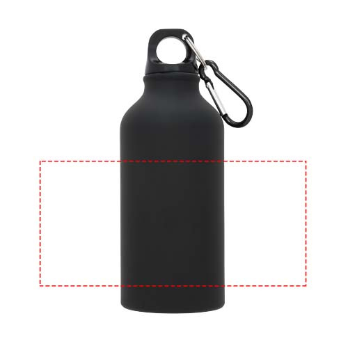 Oregon 400 ml matt vattenflaska med karbinhake: Logotypens placering – runt produkten