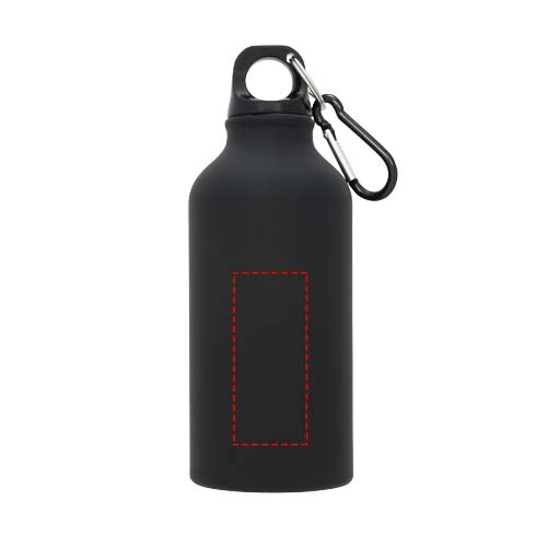 Oregon 400 ml matt vattenflaska med karbinhake: Logotypens placering – produktens framsida