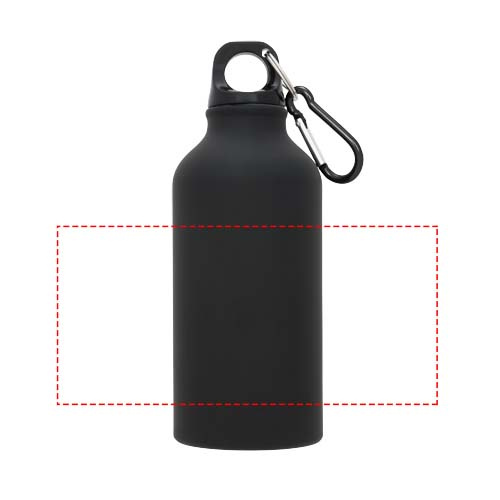 Oregon 400 ml matt vattenflaska med karbinhake: Logotypens placering – runt produkten