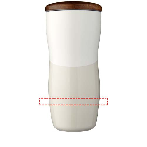 Reno 370 ml dvigubų sienelių keraminis puodelis: Logotipo vieta – aplink gaminį