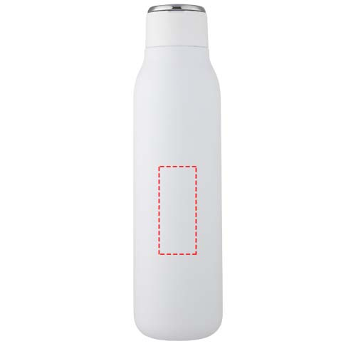 Marka 600 ml flaska med kopparvakuumisolering och metallögla: Logotypens placering – produktens framsida