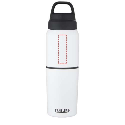 CamelBak ruostumattomasta teräksestä 500 ml:n pullo ja 350 ml:n kuppi: Logon sijainti – tuotteen etupuoli