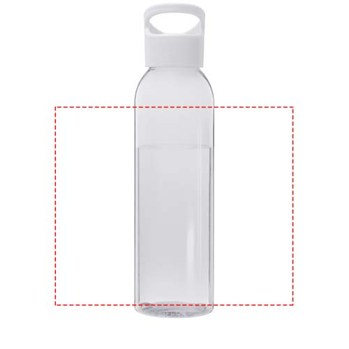 Sky 650 ml vattenflaska av återvunnen plast: Logotypens placering – runt produkten