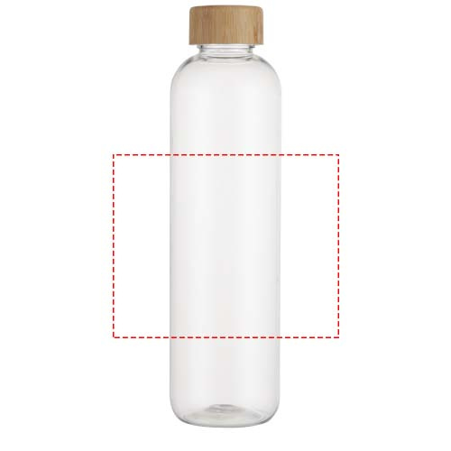 Ziggs 1000 ml pārstrādāta plastmasas ūdens pudele: Logotipa izvietojums – apkārt izstrādājumam