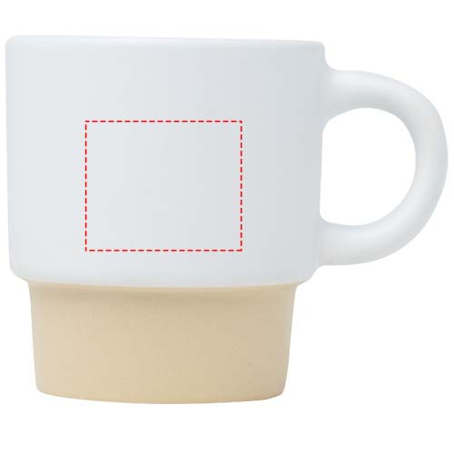 Olympia stapelbar espressokopp med lerbotten, 130 ml: Logotypens placering – produktens framsida
