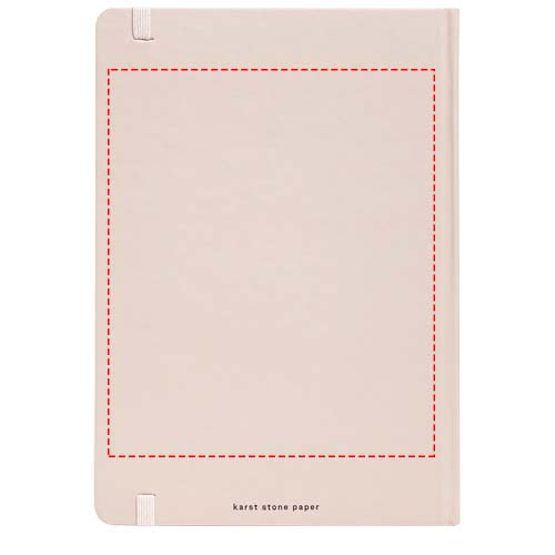 Karst® A5 stone paper hardcover notebook - lined: Logo position – back of the product