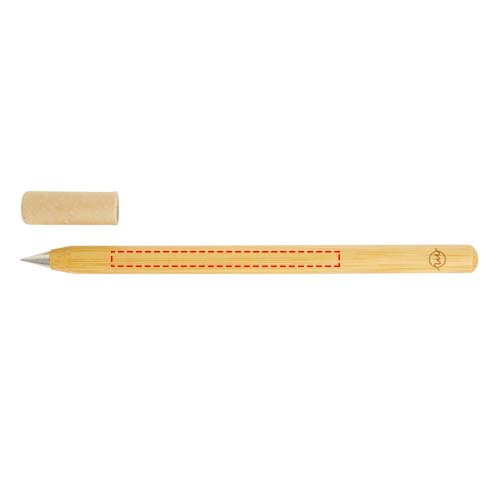 Stylo sans encre en bambou Perie: Emplacement du logo – corps du stylo