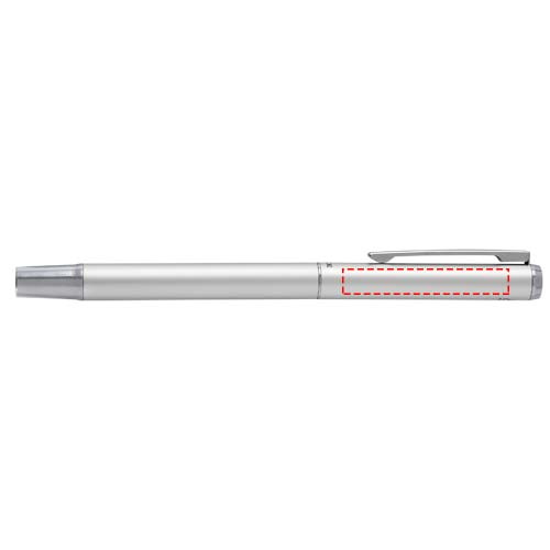 Lucetto recycled aluminium ballpoint and rollerball pen gift set: Logo position – rollerball pen cap