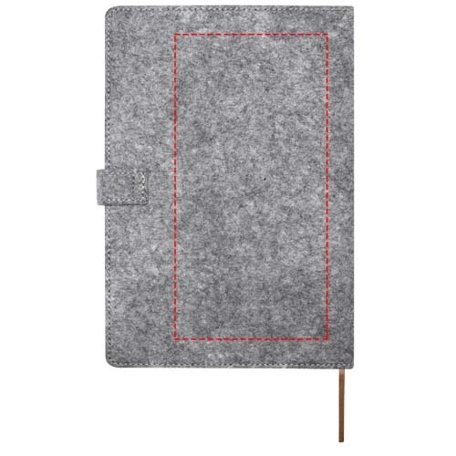 Viviana A5 recycled felt and cork notebook: Logo position – back of the product
