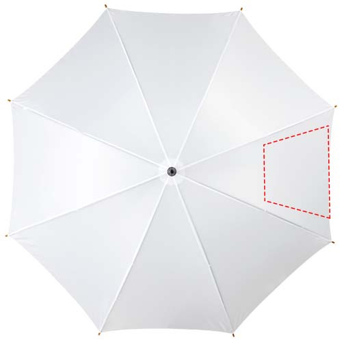 Kyle 23" auto open umbrella with wooden shaft and handle: Logo position – panel 3
