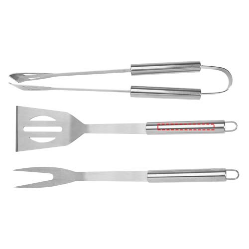 Ensemble de barbecue 3 pièces Barcabo: Emplacement du logo — Spatule