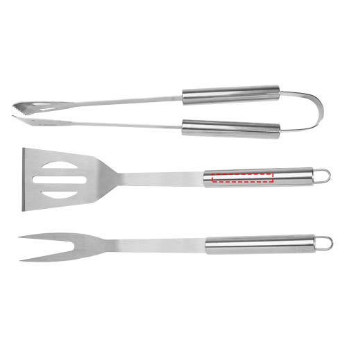 Ensemble de barbecue 3 pièces Barcabo: Emplacement du logo — Spatule