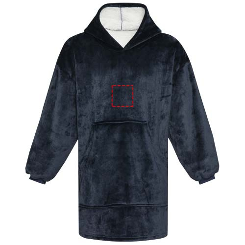 Denali GRS hoodie blanket: Logo position – full front of the garment