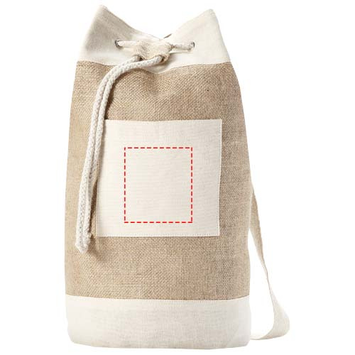 Sac marin en jute 16 l Goa: Emplacement du logo – face avant du produit
