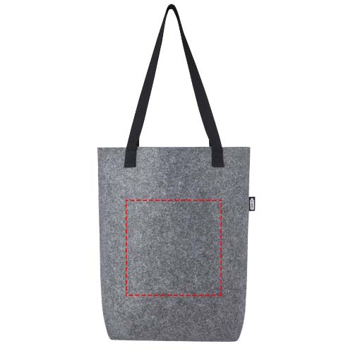 Felta GRS recycled felt tote bag with wide bottom 12L: Logo position – front of the product