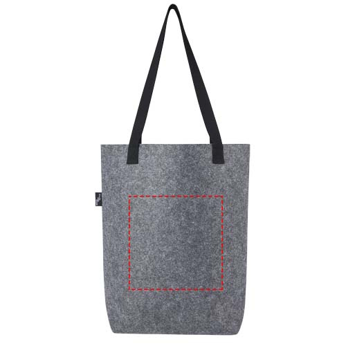 Felta GRS recycled felt tote bag with wide bottom 12L: Logo position – back of the product
