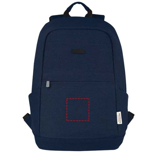 Joey 15,6" GRS perdirbtos drobės nuo vagystės nešiojamojo kompiuterio kuprinė 18L: Logotipo vieta – gaminio priekinė pusė