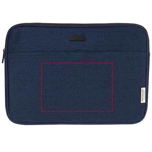 Joey 14 tums laptopfodral av GRS-återvunnen canvas, 2 l: Logotypens placering – produktens framsida