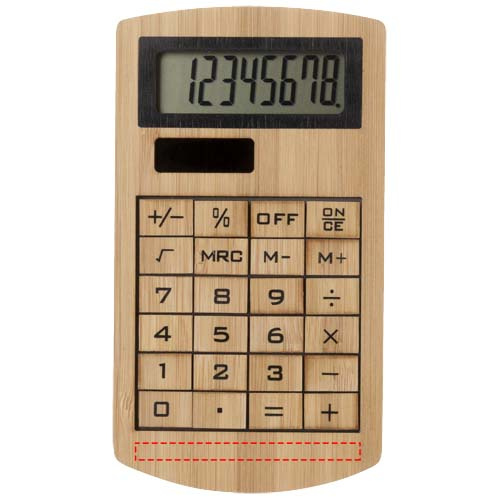 Eugene calculator made of bamboo: Logo position – bottom of the product