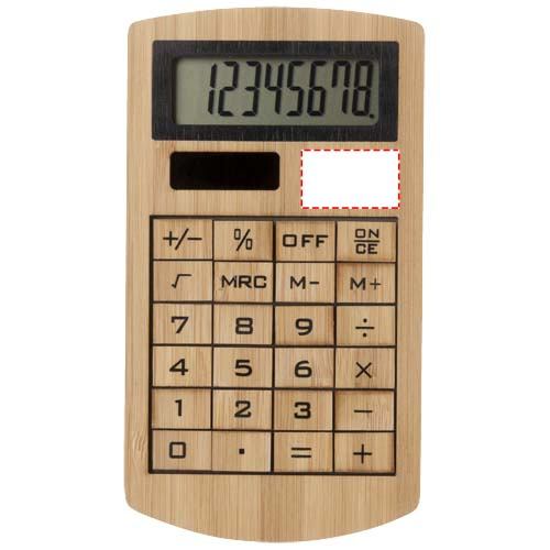 Eugene calculator made of bamboo: Logo position – front of the product