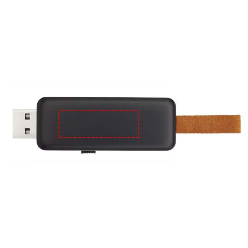 Gleam 8 GB helendava logoga USB-mälupulk: Logo asukoht – toote esikülg