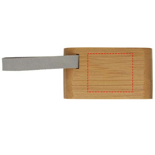 Enceinte Bluetooth® en bambou Arcana: Emplacement du logo — Panneau: Dessus