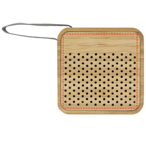 Enceinte Bluetooth® en bambou Arcana: Emplacement du logo – face avant du produit