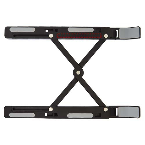 Support pliable pour ordinateur portable Rise: Emplacement du logo – dessus du produit
