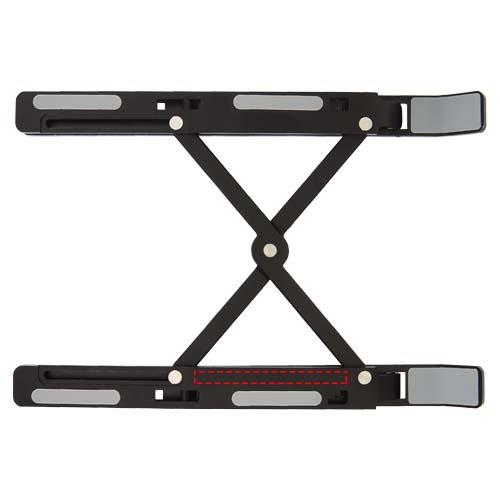 Support pliable pour ordinateur portable Rise: Emplacement du logo — dessous du produit