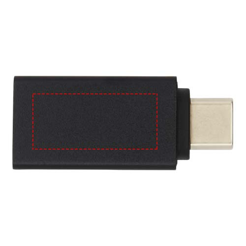 ADAPT USB-C-auf-USB-A-3.0-Adapter aus Aluminium: Logoposition – Gehäuse