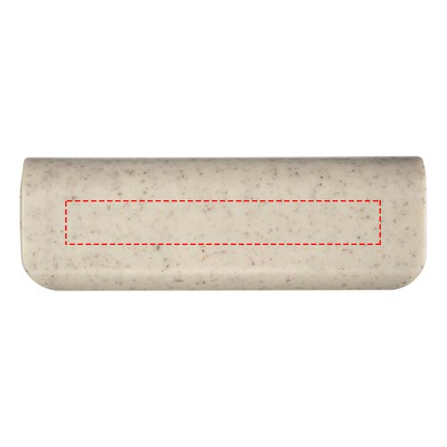 Yoko 1200mAh kviešu salmu jaudas banka: Logotipa izvietojums – izstrādājuma augšdaļa