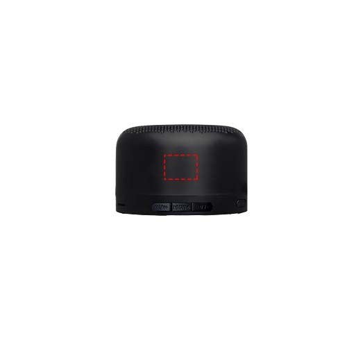 Enceinte Bluetooth 5 W en plastique recyclé Loop: Emplacement du logo – face avant du produit
