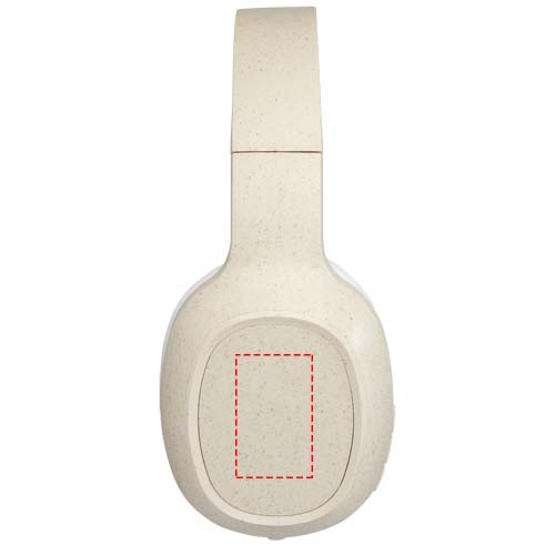Casque Bluetooth® en paille de blé avec microphone Riff: Emplacement du logo — Coque de l’oreillette droite