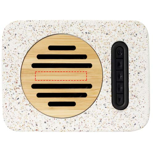 Terrazzo 5 W:n Bluetooth®-kaiutin: Logon sijainti – tuotteen etupuoli