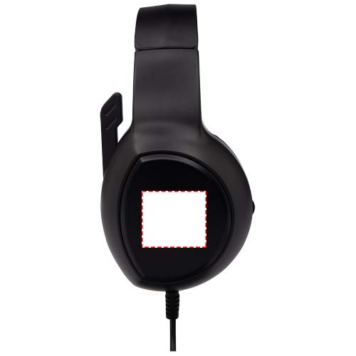 Casque de jeu Gleam: Emplacement du logo — Coque de l’oreillette gauche