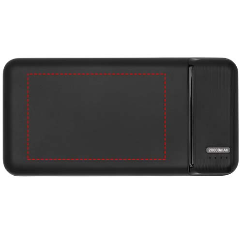 Loop 20 000 mAh ārējais akumulators no pārstrādātas plastmasas: Logotipa izvietojums – panelis