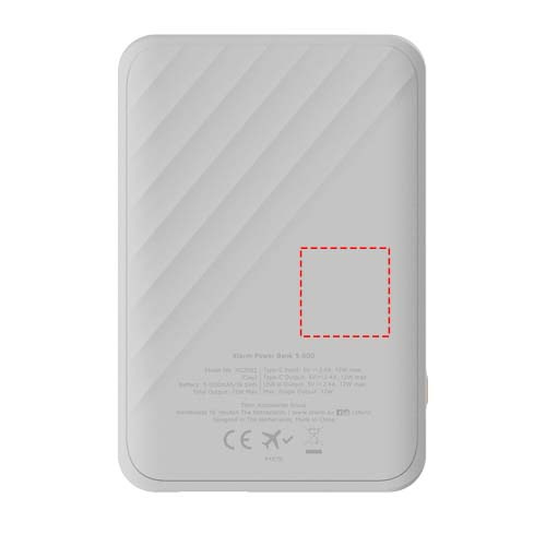 Xtorm XG205 Go2 12 W 5000 mAh kiirlaadimisega akupank: Logo asukoht – toote tagakülg