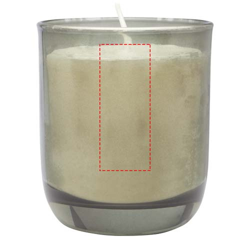 Wellmark Discovery 200 ml hand soap dispenser and 150 g scented candle set - dark amber fragrance: Logo position – candle