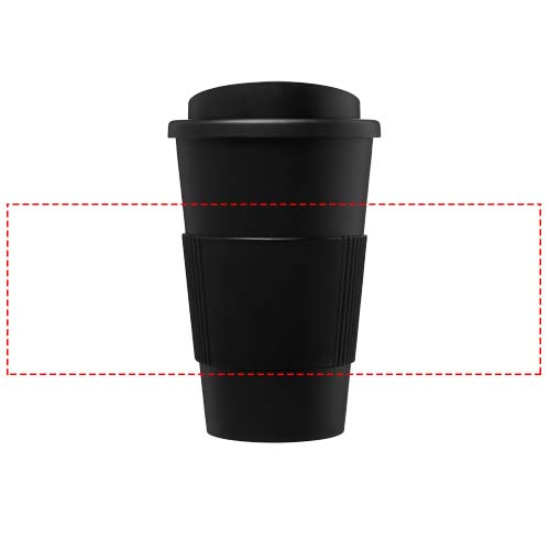 Americano® 350 ml termo puodelis su silikoniniu žiedu: Logotipo vieta – aplink gaminį