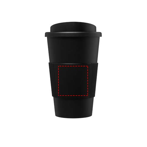 Americano® 350 ml termo puodelis su silikoniniu žiedu: Logotipo vieta – gaminio priekinė pusė