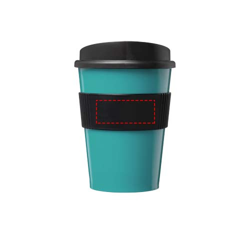 Americano® Medio 300 ml puodelis su silikoniniu laikikliu: Logotipo vieta – gaminio priekinė pusė
