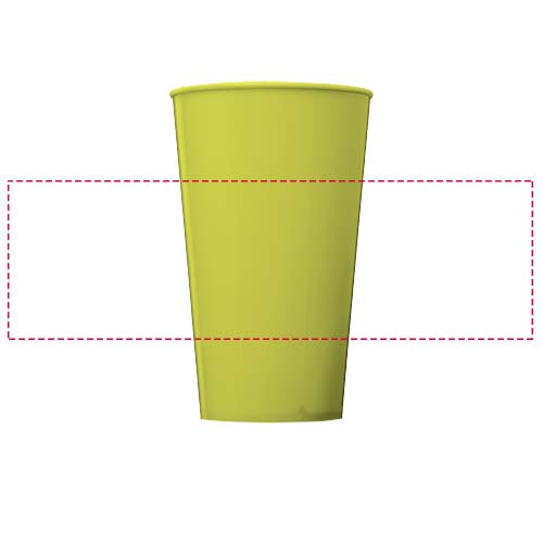 Arena 375 ml plastmasas glāze: Logotipa izvietojums – apkārt izstrādājumam