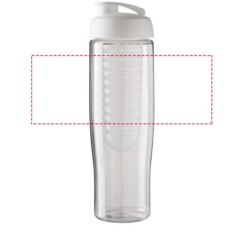 H2O Active® Tempo 700 ml sportflaska med uppfällbart lock och fruktbehållare: Logotypens placering – runt produkten